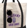University at Albany Great Danes Arched School Name Canvas Tote Bag With External Pocket, Reusable Shoulder Bag for Shopping, School, Beach - 2 of 4