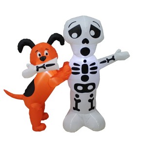 A Holiday Company 4ft Inflatable Skeleton with Dog, 4 ft Tall, Multi - 1 of 4
