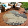 Rust Beige And Charcoal Abstract Washable Indoor Outdoor Area Rug - 2 of 4