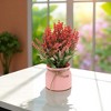 Unique Bargains Artificial Plants Tiered Festive Flower Cone Plastic 3.74"x3.74"x9.84" 1 Pc - 2 of 4