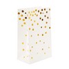 Blue Panda 24-Pack Paper Small Gift Bags, Gold Foil Dots Design Favor Bags, White, 5.5 x 8.6 x 3 Inches - 3 of 4