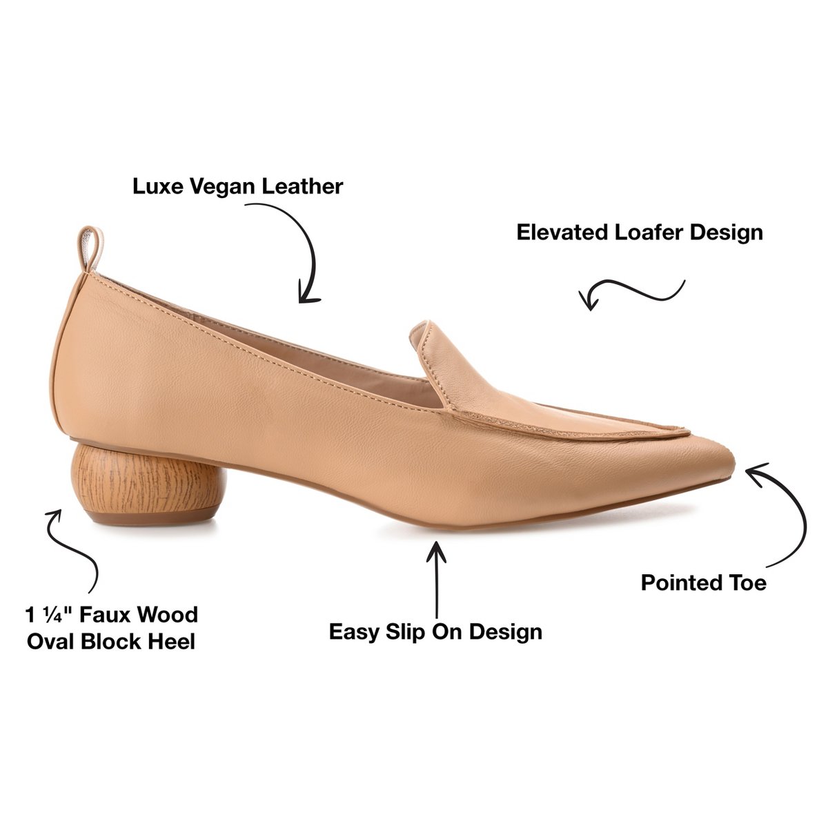 Обувь Journee Collection Medium and Wide Width Women's Maggs Flat Tan 6.5WD — фото 8