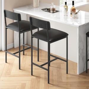 Jojoka Dining Bar Table Set for 2 with 3 Storage Shelves,Pub Bar Counter Table with 2 Footrest Chairs - 1 of 4