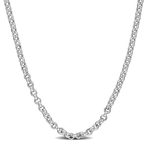 EVERLY JEWELRY | Silver 1.5mm Rolo Chain Necklace with Chain, 18 inc - 1 of 4