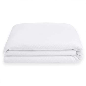 Sleepgram Cotton Cover Breathable Sweat Proof Polyester Lined Mattress Protector with Impenetrable Gel Layer and Multi Layer Security, King, White