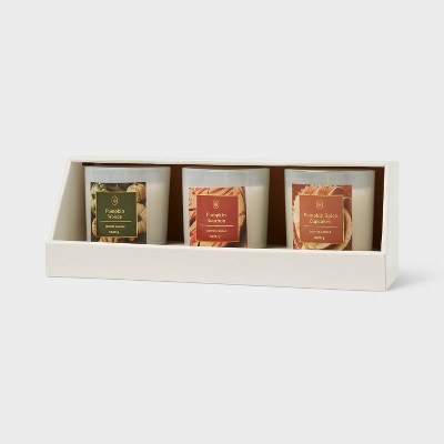 3pk Candle Giftset - Pumpkin Spice Cupcakes - Pumpkin Bourbon - Pumpkin Woods - Threshold™
