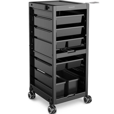 TASALON Professional Multipurpose Salon Trolley Cart - Black