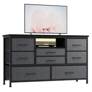 Whizmax 8 Dresser TV Stand with Power Outlet & LED for 55'' TV, Long Dresser for Bedroom with 8 Deep Drawers, Console Table for Living Room, Entryway - 1 of 4
