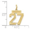 Black Bow Jewelry 14k Yellow Gold, Jersey Collection, Small Number 27 Pendant - 3 of 4