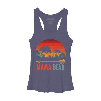 Women's Design By Humans Mama Bear Retro Stripes By ZeusSE Racerback Tank Top