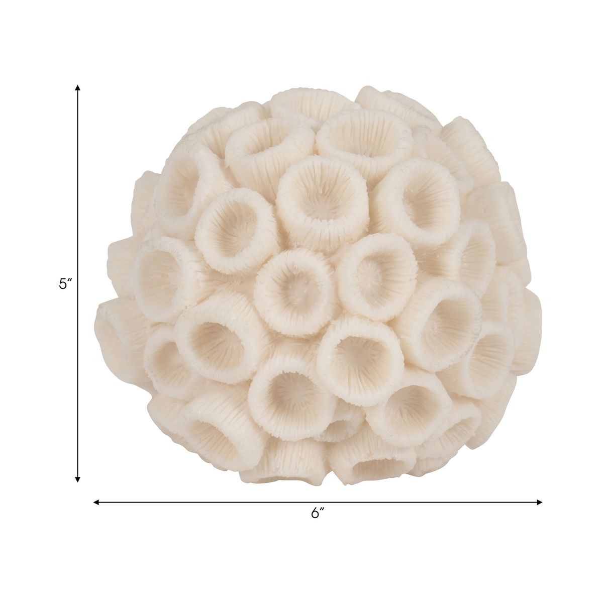 Coastal Resin Coral Orb for Home & Bathroom Decor - Decorative Coral Sphere for Living Room, Coffee Table or Mantel Display - thumbnail 3