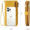 FATMOON Women's RFID Blocking Wristlet Wallet - Large Capacity Genuine Leather Wallet with 24 Card Slots & Double Zipper,for Travel, Shopping - 3 of 4