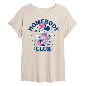 Women's - Disney - Minnie Homebody Club Oversized Graphic T-Shirt - 1 of 4