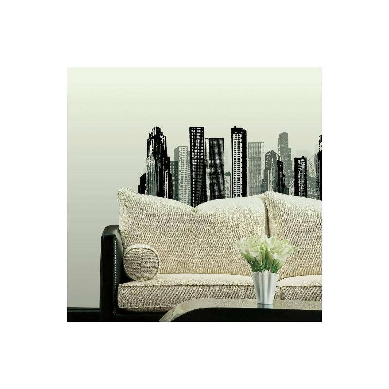 Cityscape Peel and Stick Giant Wall Decal Black - RoomMates, 5 of 8