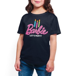 Girls' - Barbie - Let's Party Short Sleeve Graphic T-Shirt - 1 of 4