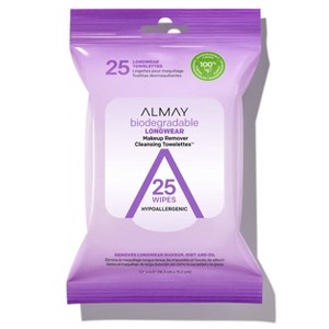 Almay Biodegradable Longwear Makeup Remover Cleansing Towelettes - 25ct - 1 of 4