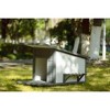 Gulches Pet Houses - Portable Outdoor Dog House with Wheels and Dual Bowls, White & Gray - 3 of 4