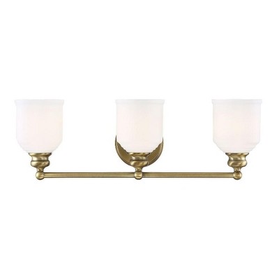Savoy House Melrose 3 - Light Vanity in  Warm Brass