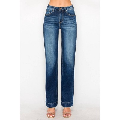 Women's High Rise Straight Jeans Dark - RISEN