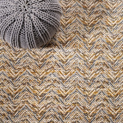 Gold and Black Handmade Wool Flat Weave Runner Rug