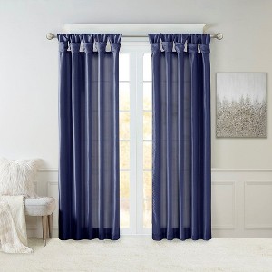 PAGED Faux Silk Blackout Curtains for Bedroom,Window Curtain Panel with Twisted Tab Top,Lined,Curtains for Living Room,Machine Washable - 1 of 4