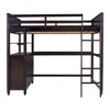 NicBex Full Size Loft Bunk Bed with Desk, Modern Wooden Bed Frame with Storage Drawers, Open Shelves and Ladder for Bedroom - 4 of 4