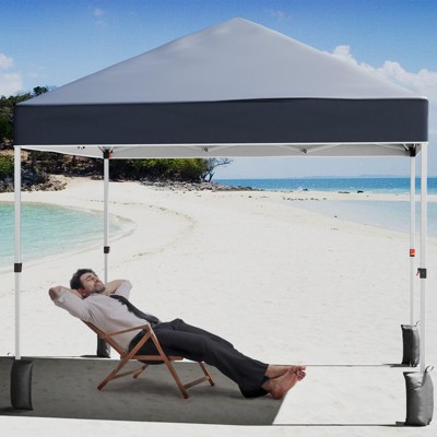 10x10 ft, Patented Center Locking Canopy Tent, Portable Outdoor Canopy Tent, Comes with Hand Wheel Bag, Suitable for Outdoor use, Height Adjustable