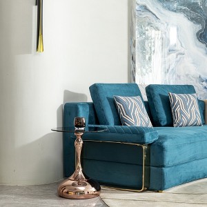 Small Carbon Steel Coffee Table with Grey Tempered Glass and Minimalist Design for Living Room - 1 of 4