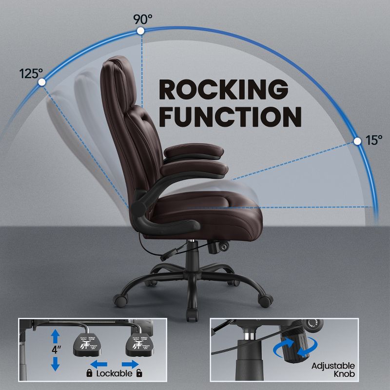 Yaheetech Adjustable Office Chair Ergonomic Desk Chair, 5 of 7