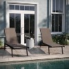 Emma and Oliver Set of 2 Textilene Adjustable 5 Position Patio Chaise Lounge and Metal Frame - 2 of 4