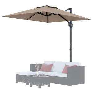 10FT Cantilever Patio Umbrella, 360° Rotation Offset Umbrella, Easy Crank & Tilt Adjustment, UV Protection for Backyard, Poolside - 1 of 4