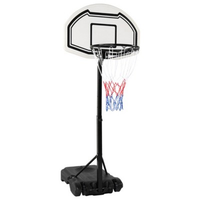 Sevobal Basketball Hoops Poolside Basketball Hoop Stand Height Adjustable with Stable Base for Outdoor Patio Backyard, Black, 12.78"*9.29"*2.63"