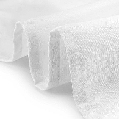 White Round 120-Inch Polyester Fabric Tablecloth