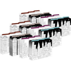 Barker Creek Color Me! Cityscapes 14pt Letter-Size File Folders Multi-Design Set 36 per Set: Art Stationery, Paper, 50 Sheet Capacity - 1 of 3