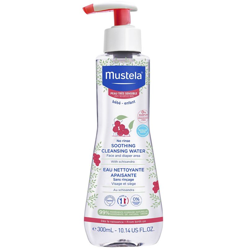 Mustela Sensitive No Rinse Soothing Cleansing Baby Micellar Water Fragrance Free - 10.14 fl oz, 1 of 7