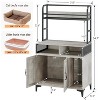 54.7'' Cat Litter Box Enclosure Wood with 3 Tier Shelves and Door, Suitable for Cats Up to 12 Lbs, MDF - 2 of 4