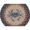 Earth Rugs Round Trivet – Blue Crab Printed Coastal Design, 10"x10", Braided Natural Jute - 3 of 3