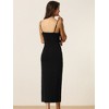 Seta T Women's Summer Sleeveless Drawstring V Neck Spaghetti Strap Bodycon Midi Cami Dresses - 4 of 4