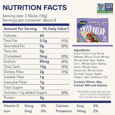 Wasa Crisp’n Light 7 Grains Crispbread, 4.9 oz (Pack of 10)
