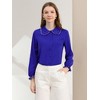 Allegra K Women's Sweet Ruffle Peter Pan Collar Long Sleeves Button Down Shirt - 3 of 4
