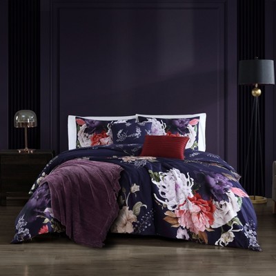Bebejan Deep Purple Garden 100% Cotton 5-Piece Reversible Comforter Set