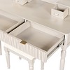 FONTOI 39.4"W Luxury Vanity Desk with Round Mirror Height-Adjustable 4 Drawers and Stool for Bedroom Dressing Room, Silver/Beige, 39.4"*17.7"*29.9" - 4 of 4