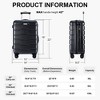 3 Pcs Luggage Sets,Pc+Abs Hardside Travel Sets With 360° Silent Spinner Wheels Tsa Lock Telescopic Handle Lightweight Suit Case,20/24/28 Inch Black - 2 of 4