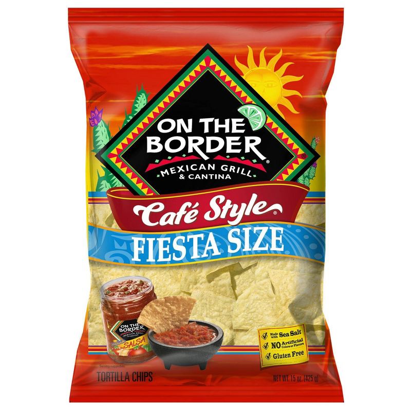 On The Border Caf&#233; Style Tortilla Chips - 15oz, 1 of 5