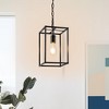 DORESshop 8 in. 1-Light Modern Black Cage Pendant Light, Industrial Geometric Hanging Light for Kitchen Island - 2 of 4