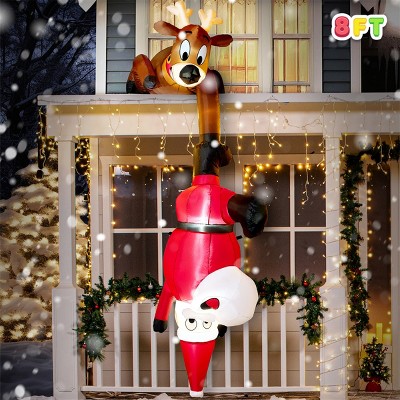 Christmas hot tree with hanging Santa Inflatable