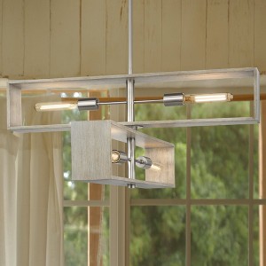Urban Ambiance Luxury Minimalist Indoor Chandelier,  14-1/4''H x 30"W x 30''D,  Brushed Nickel Finish, UHP4910 - 1 of 4