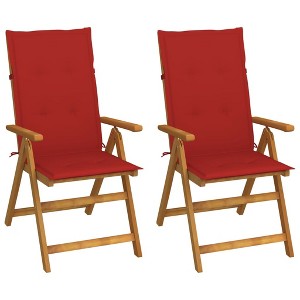 vidaXL Patio Reclining Chairs 2 pcs with Cushions Solid Acacia Wood - 1 of 4