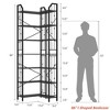 Corner Bookshelf 72"/86" l Shaped Bookcase, Corner Bookshelves Industrial Bookcase 5/7 Tier l-Shape Bookshelf, Large Bookcases with Beaded Design - 2 of 4