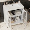 Akoasm 31 in. W Bathroom Vanity with Ceramic Sink, 2 Soft-Closing Doors & Bronze Pulls-Antique White - 4 of 4